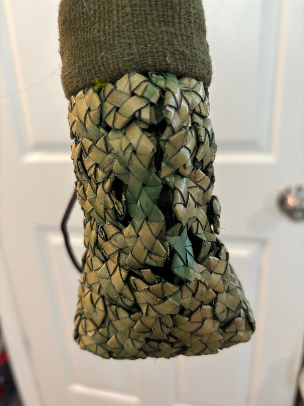 Olive Green Woven Top-Handle Women’s Bag - Picture 2 of 7
